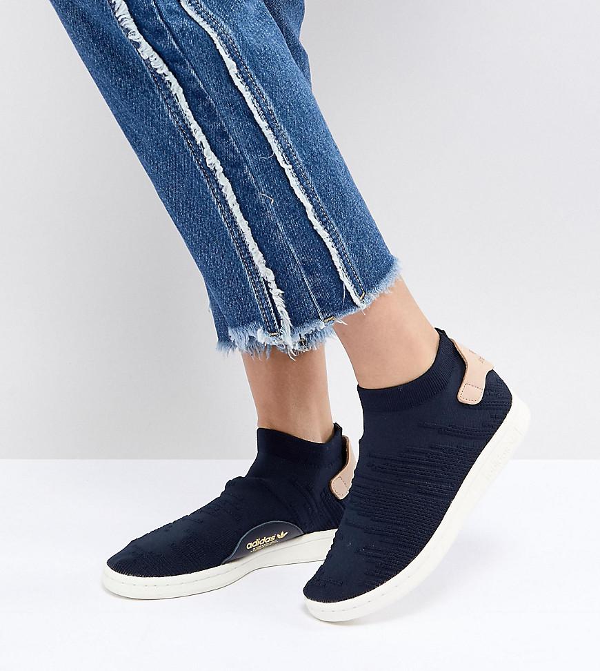Adidas Originals Stan Smith Sock primeknit formadores en la Marina en azul Adidas Originals Stan Smith Sock primeknit formadores en la Marina en azul