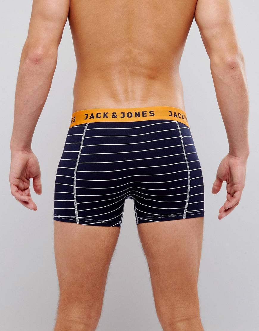 Lyst Jack & Jones Trunks 3 Pack With Stripe in Blue for Men