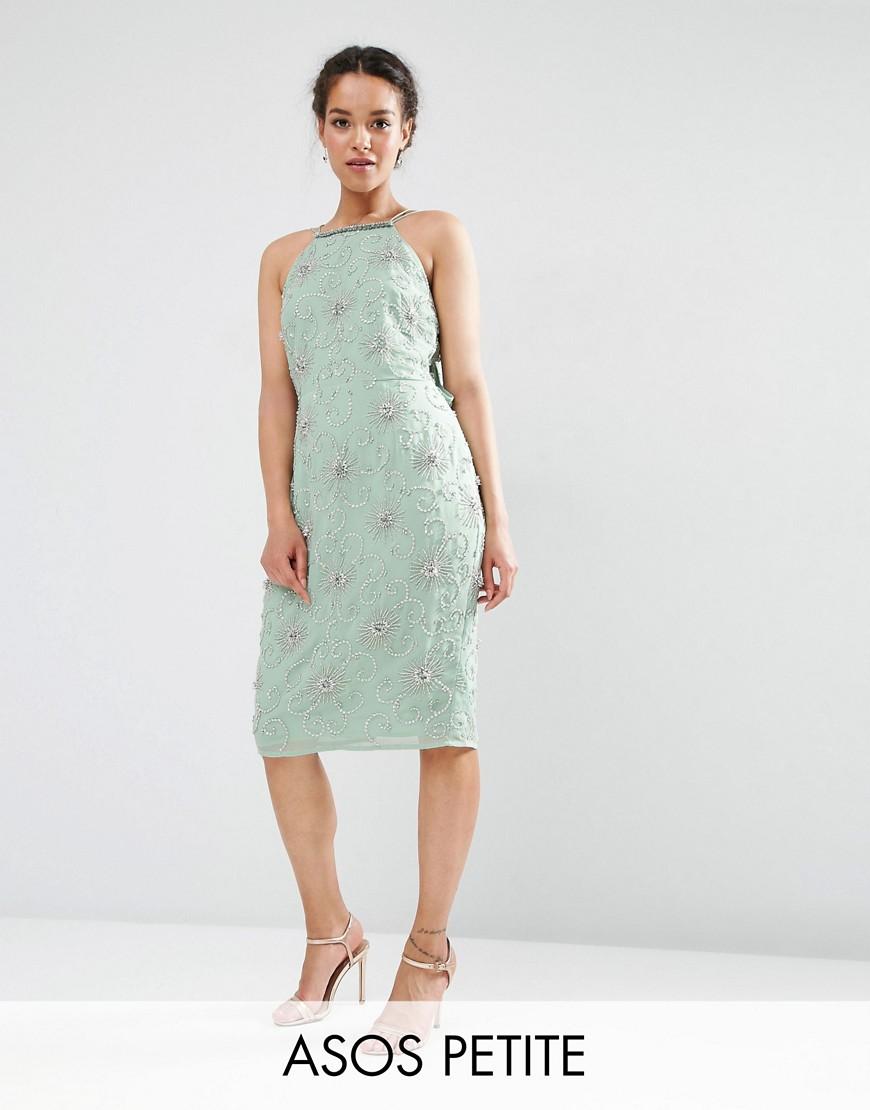asos green embellished dress