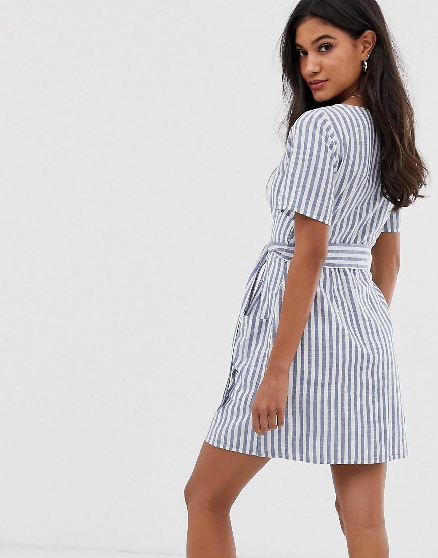 Abercrombie & Fitch Button Down Dress In Stripe in Blue - Lyst
