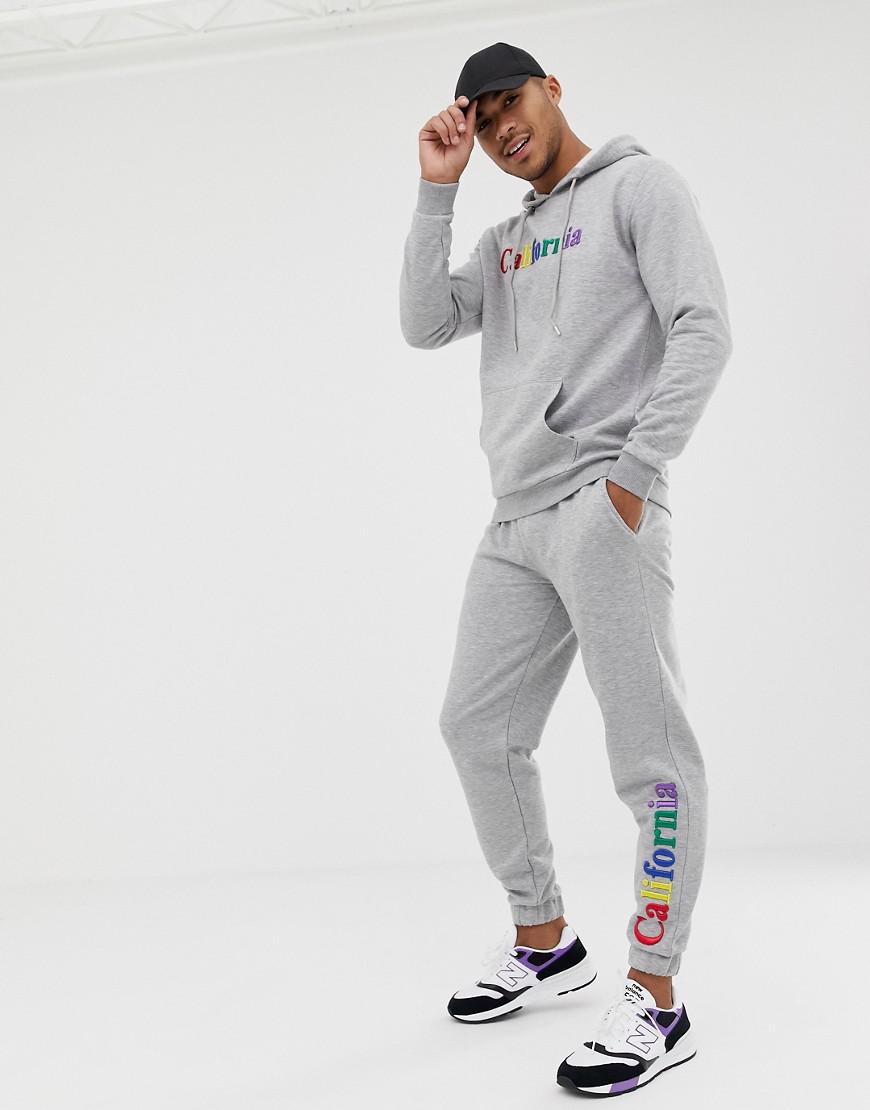 grey joggers boohooman