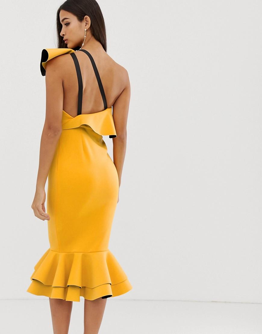 bodycon dress with frill bottom