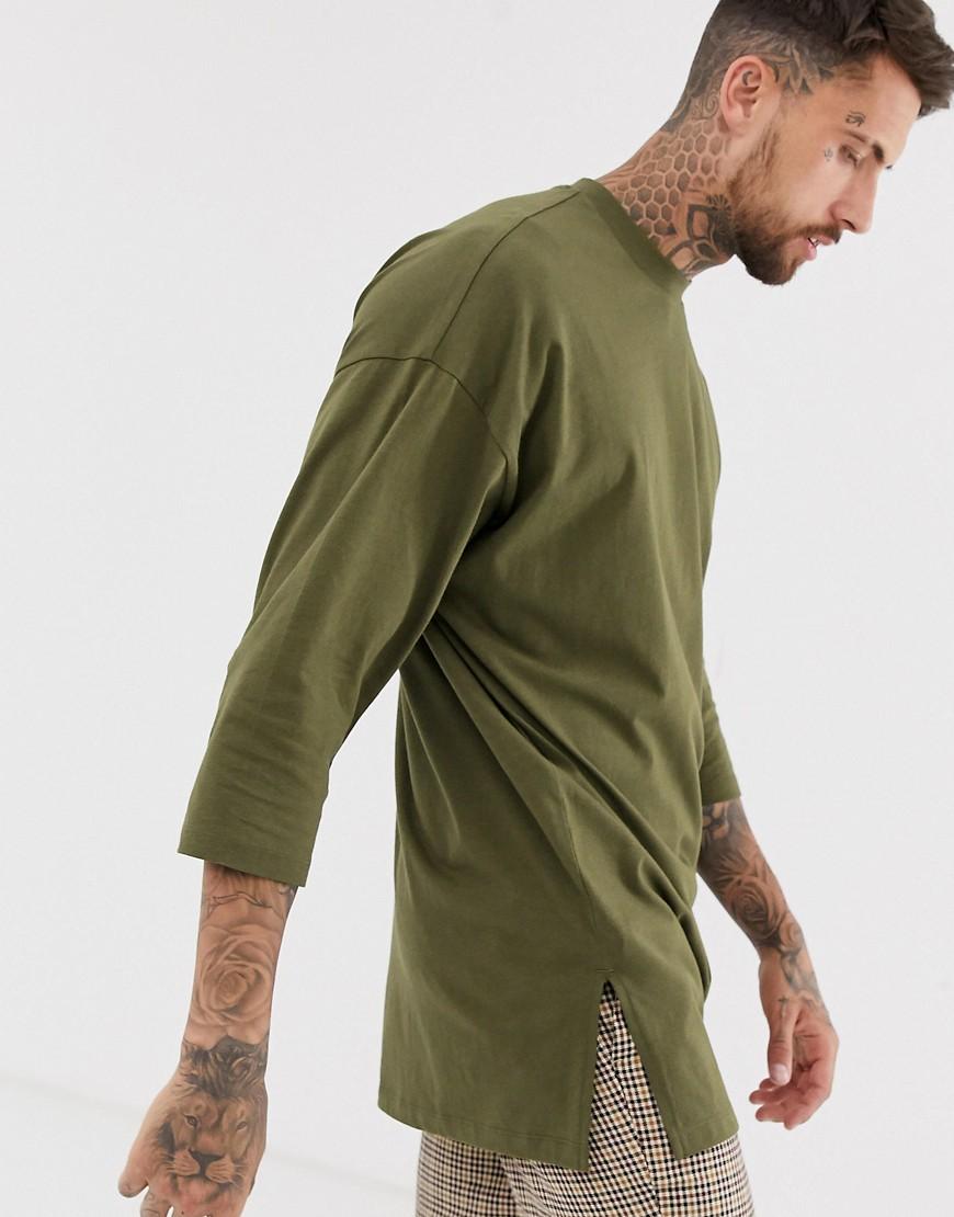 longline khaki shirt