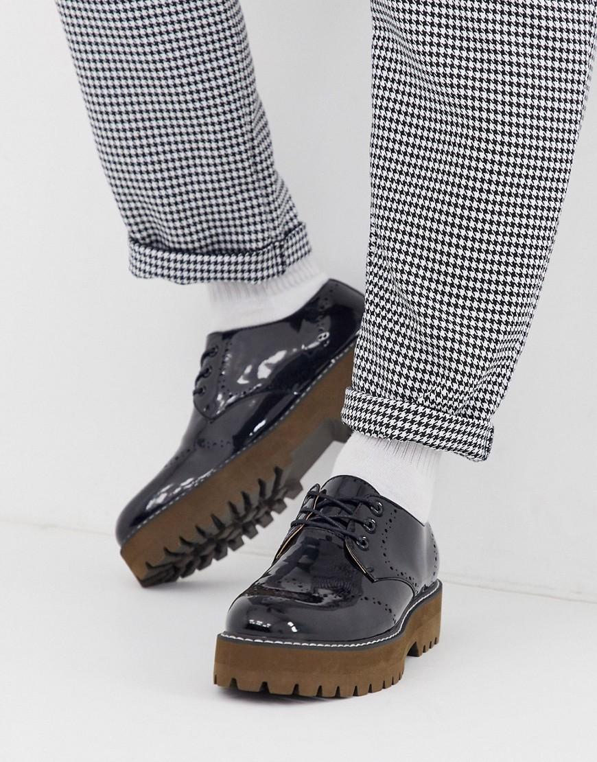 In Faux Sole Shoes Asos Black Chunky Leather With Brogue 0wPknO In Faux Sole Shoes Asos Black Chunky Leather With Brogue 0wPknO