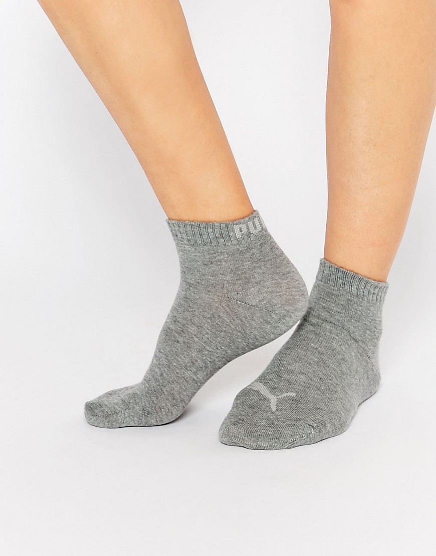 Puma 2 Pack Grey And White Ankle Socks in Gray | Lyst