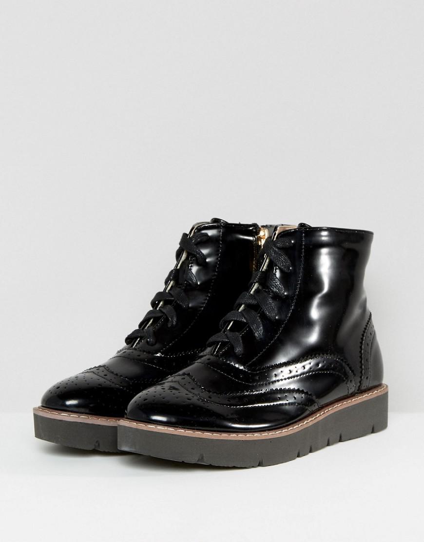 Lyst - London Rebel Lace Up Ankle Boot In Black C41