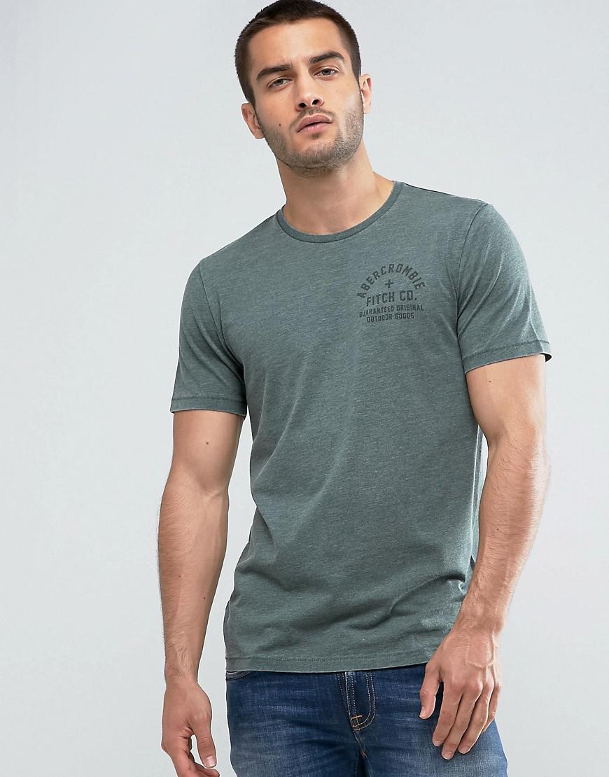 Lyst - Abercrombie & Fitch Slim Fit T-shirt Print Logo In Green in ...
