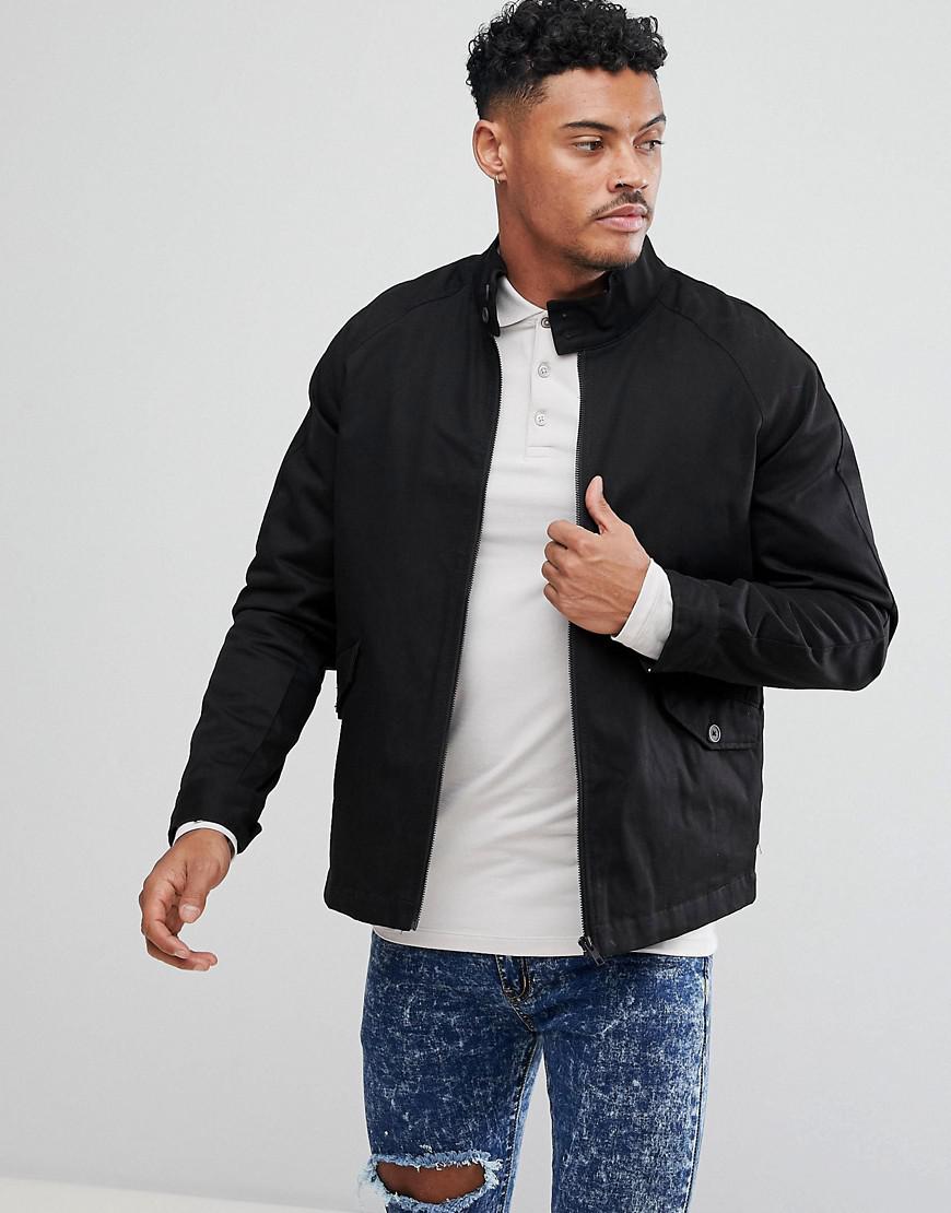 Download Lyst - Asos Harrington Jacket With Funnel Neck In Black in ...