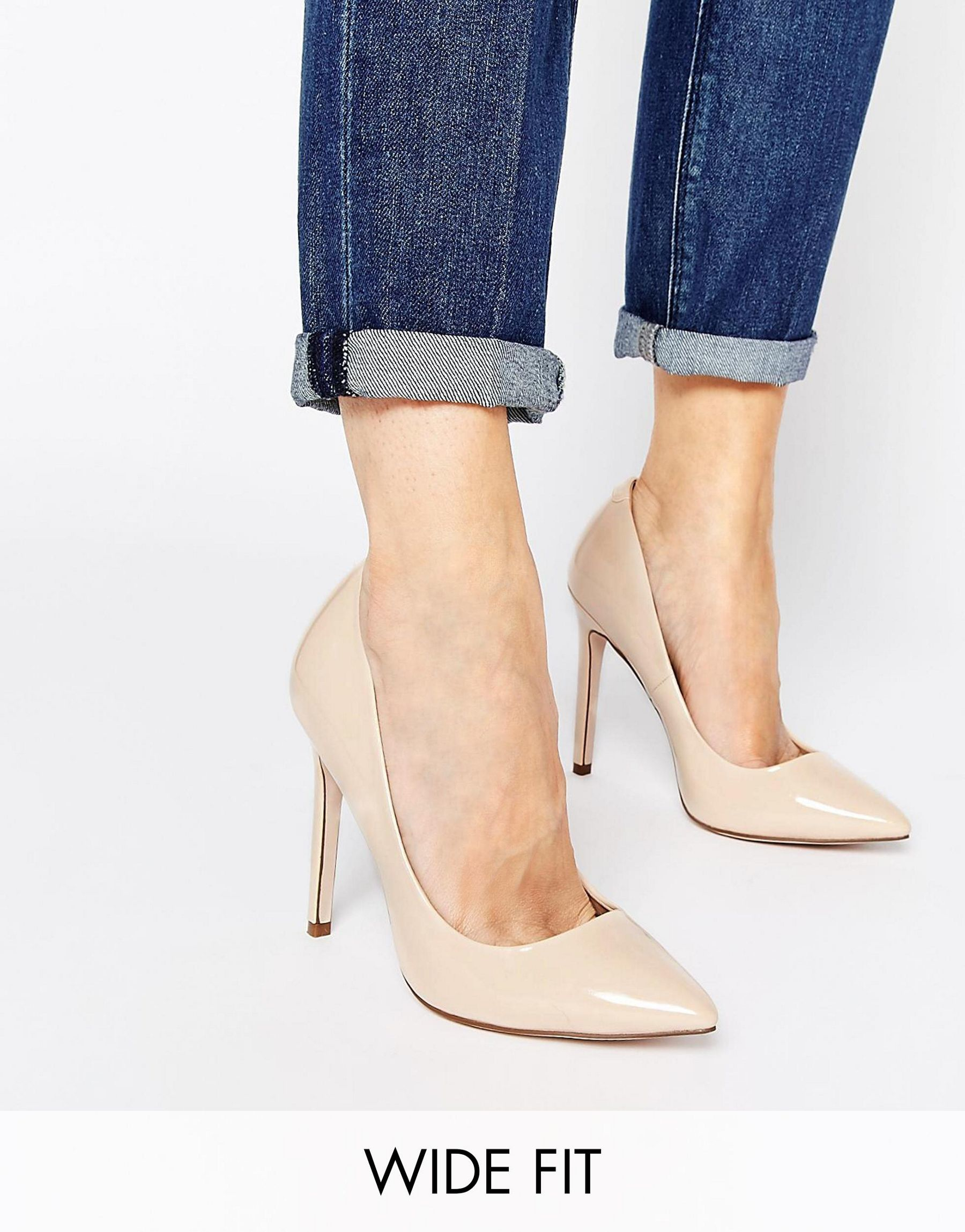 Asos Playful Wide Fit Pointed Heels In Natural Lyst 4152