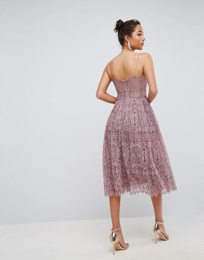 asos tall lace cami midi prom dress