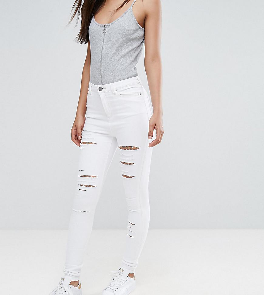 white high waisted skinny jeans tall