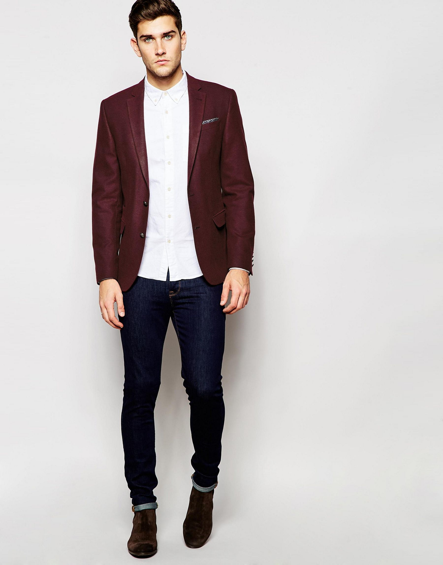 Lyst Asos Slim Suit Jacket In Burdy Purple For Men
