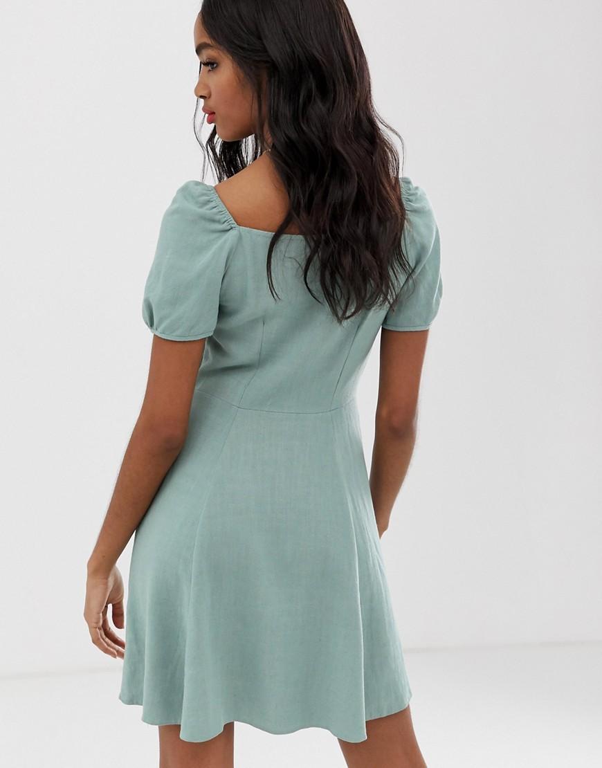 New Look Prarie Dress In Powder Mint in Green - Lyst