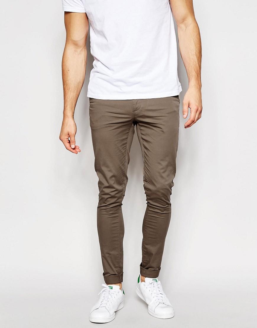Lyst - Asos Extreme Super Skinny Chinos In Light Brown in Brown for Men
