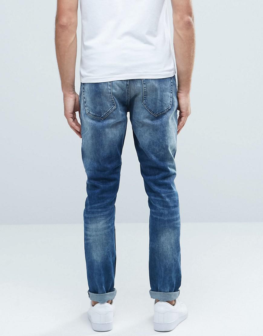 Lyst - Only & Sons Classic Wash Slim Fit Jeans With Stretch in Blue for Men