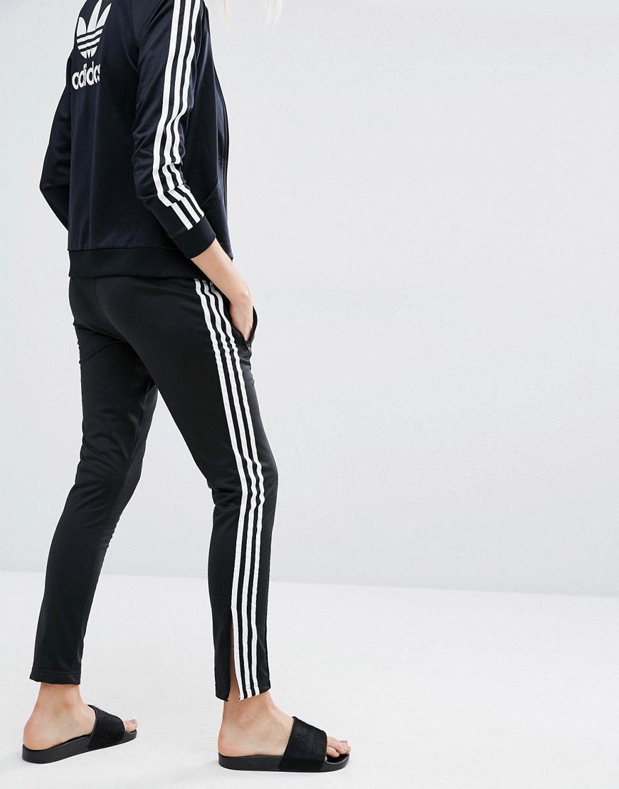 Lyst - Adidas Originals Originals Three Stripe Cuffed Sweat Pants in Black