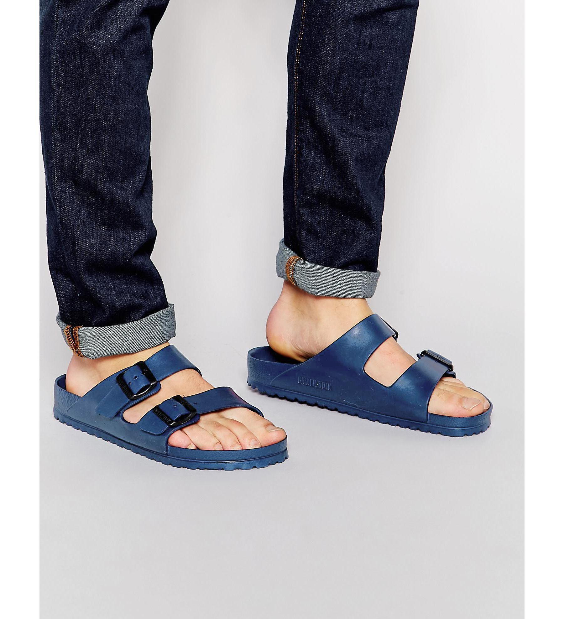 Birkenstock Arizona Sandals in Blue for Men | Lyst