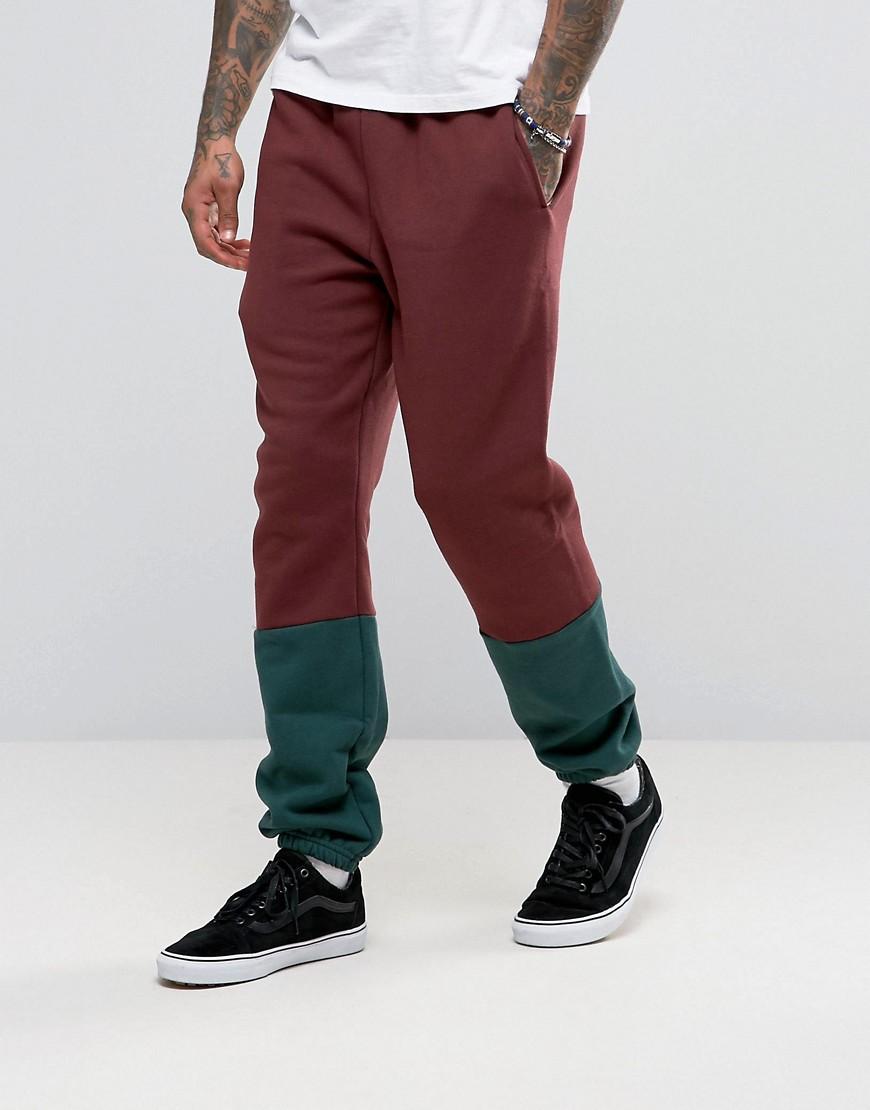 American apparel Color Block Joggers in Red for Men | Lyst