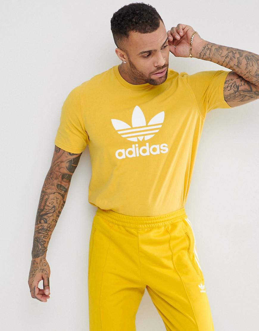 yellow adidas t shirt retro