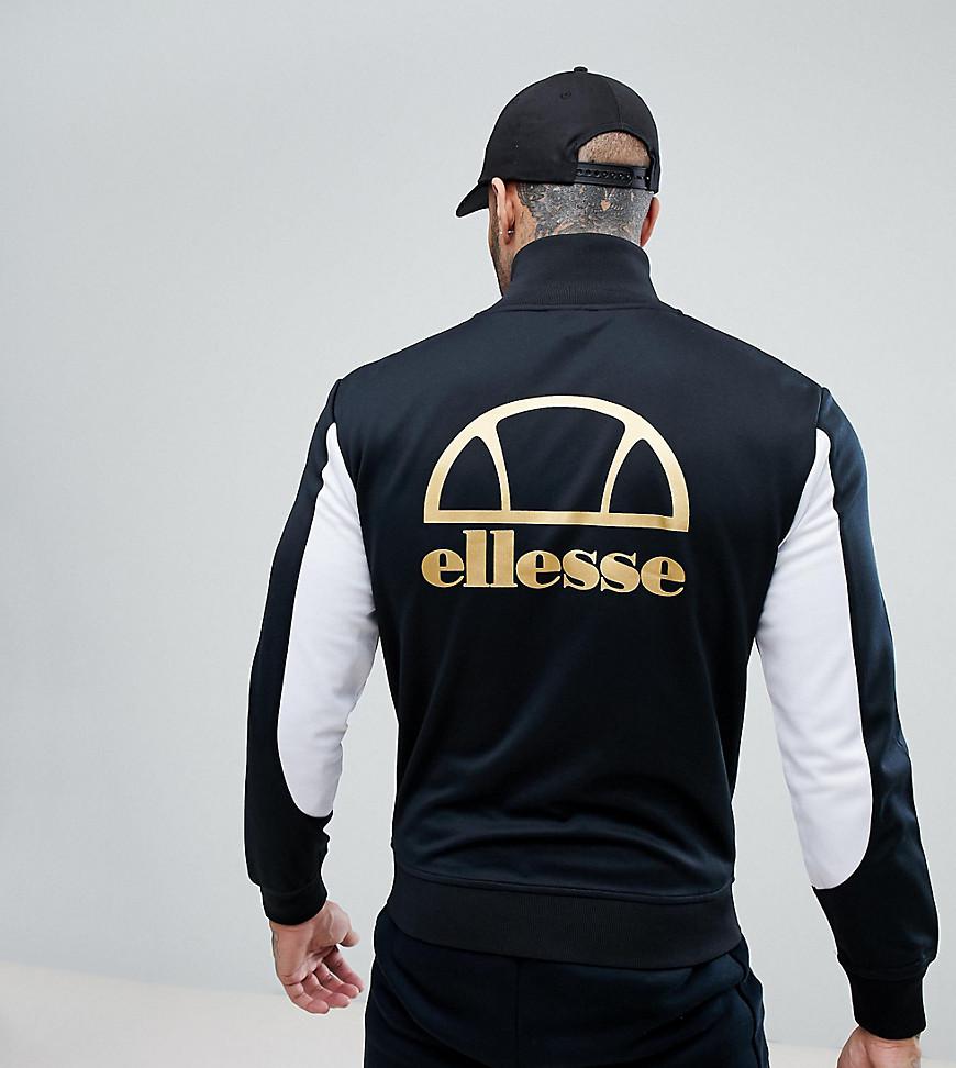 Ellesse Track Jacket With Metallic Back Logo in Black for Men Lyst