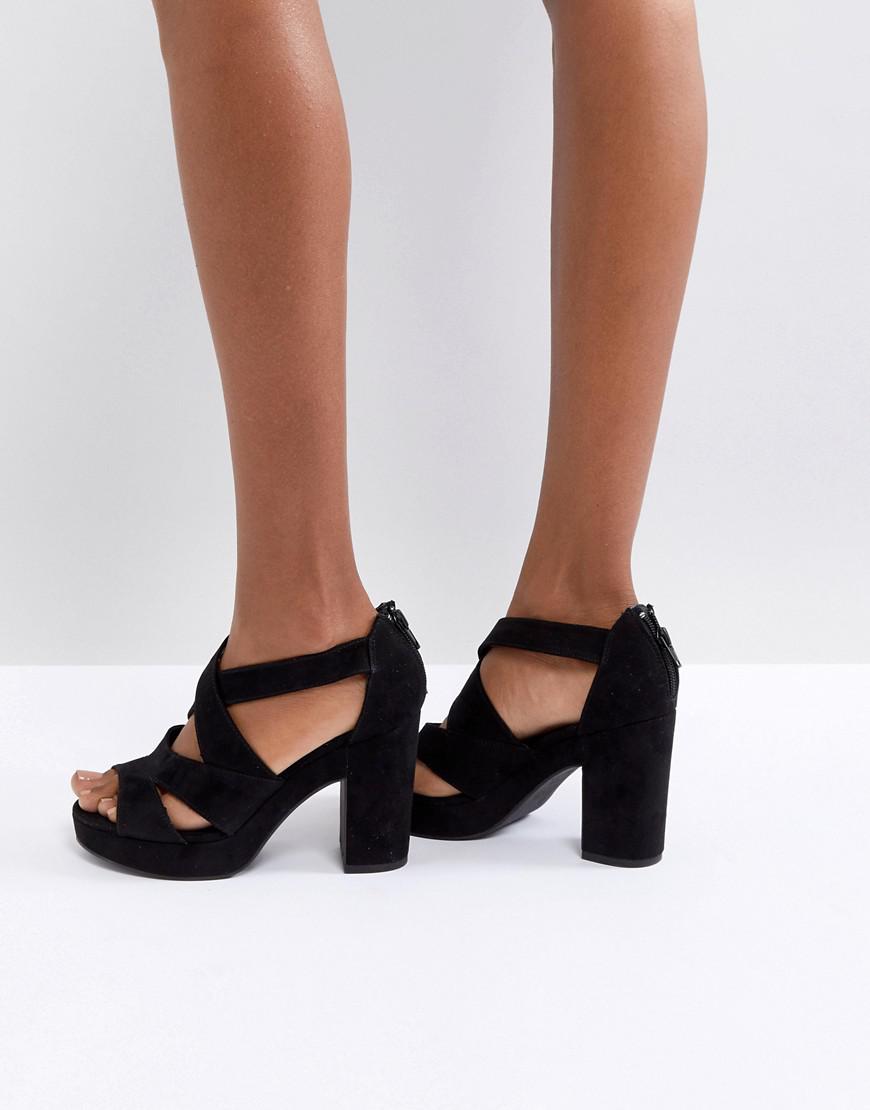 new look black platform heels
