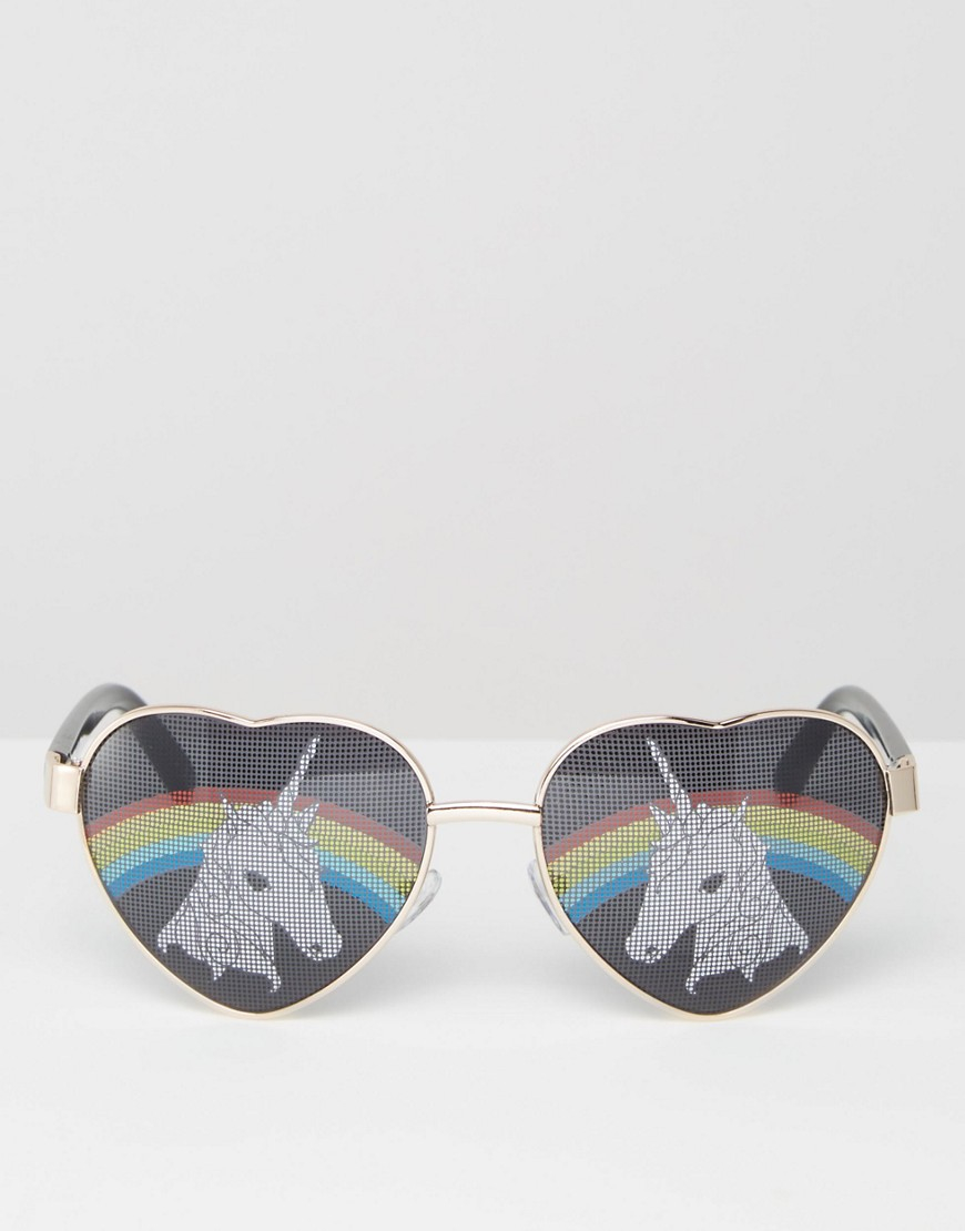 Lyst - ASOS Heart Shape Unicorn Glasses in Black