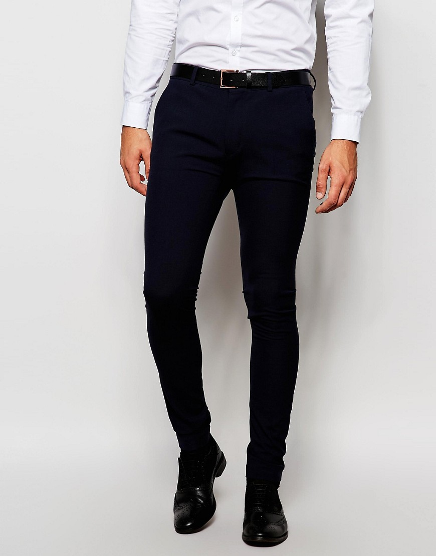 Asos Skinny Suit Trousers In Navy in Blue for Men - Save 73% | Lyst