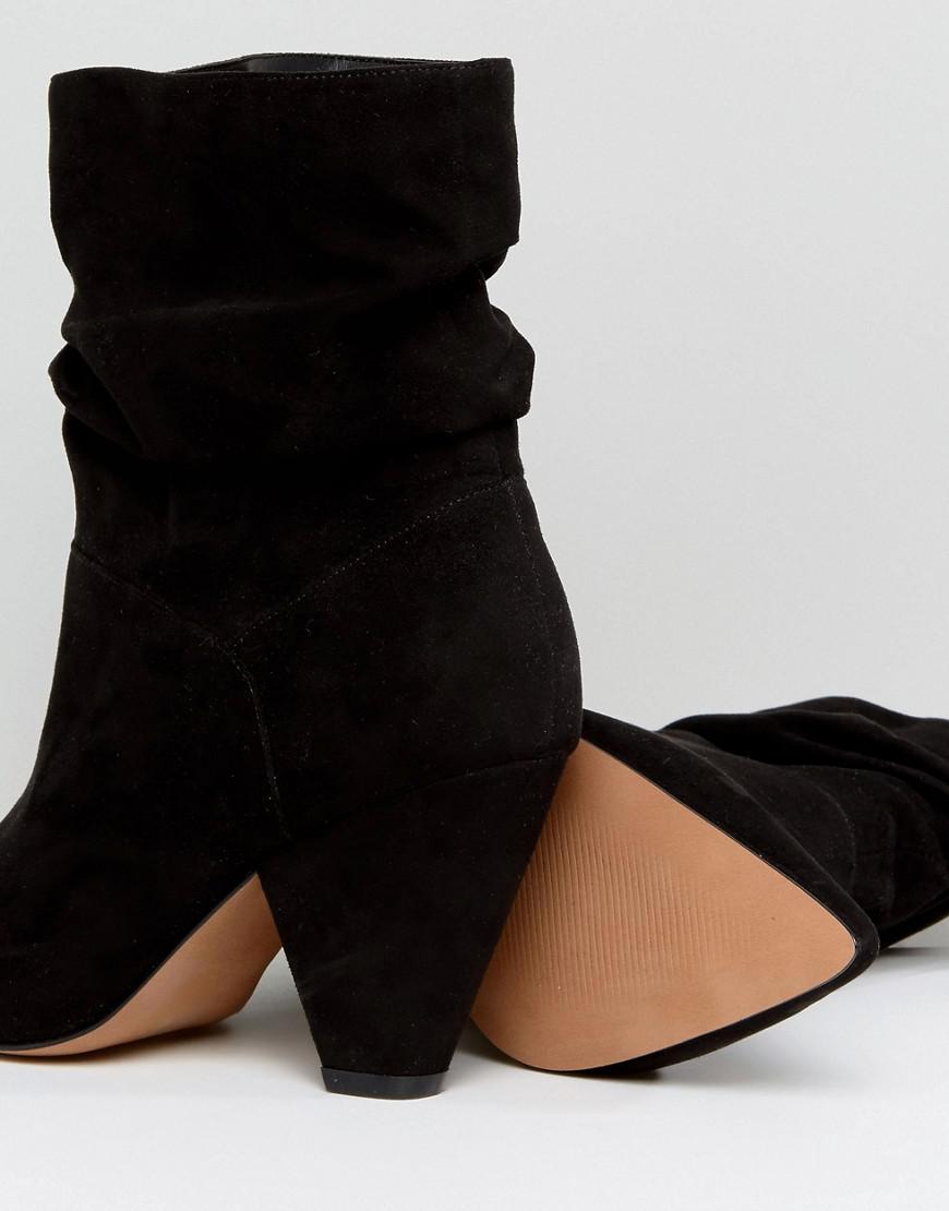 slouch heeled ankle boots