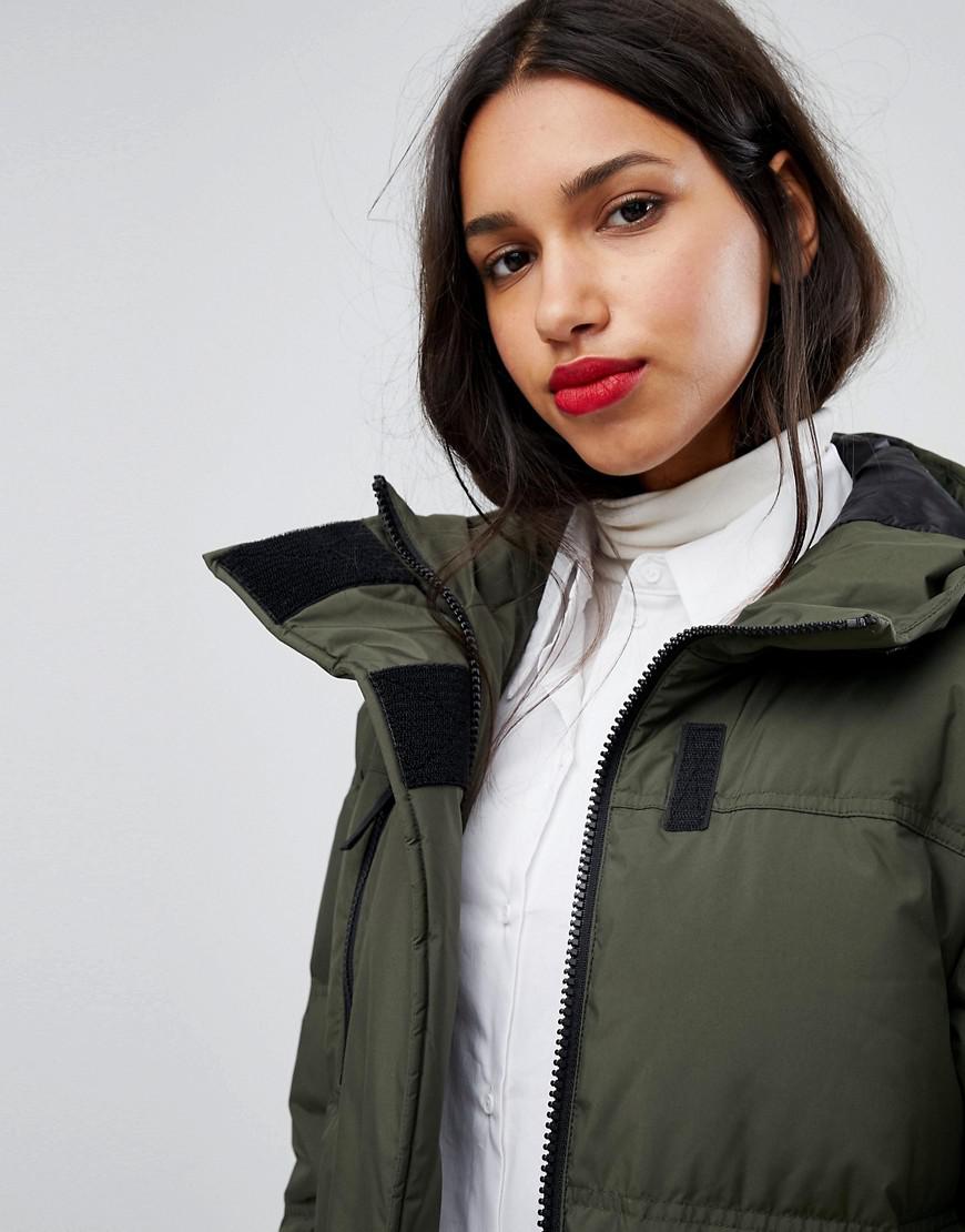 green long down jacket