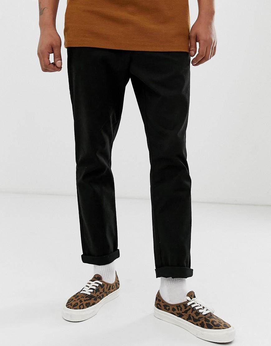 black tapered chinos