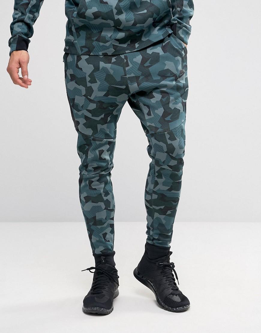 Nike Tech Fleece Camo Joggers In Green 823499392 for Men Lyst