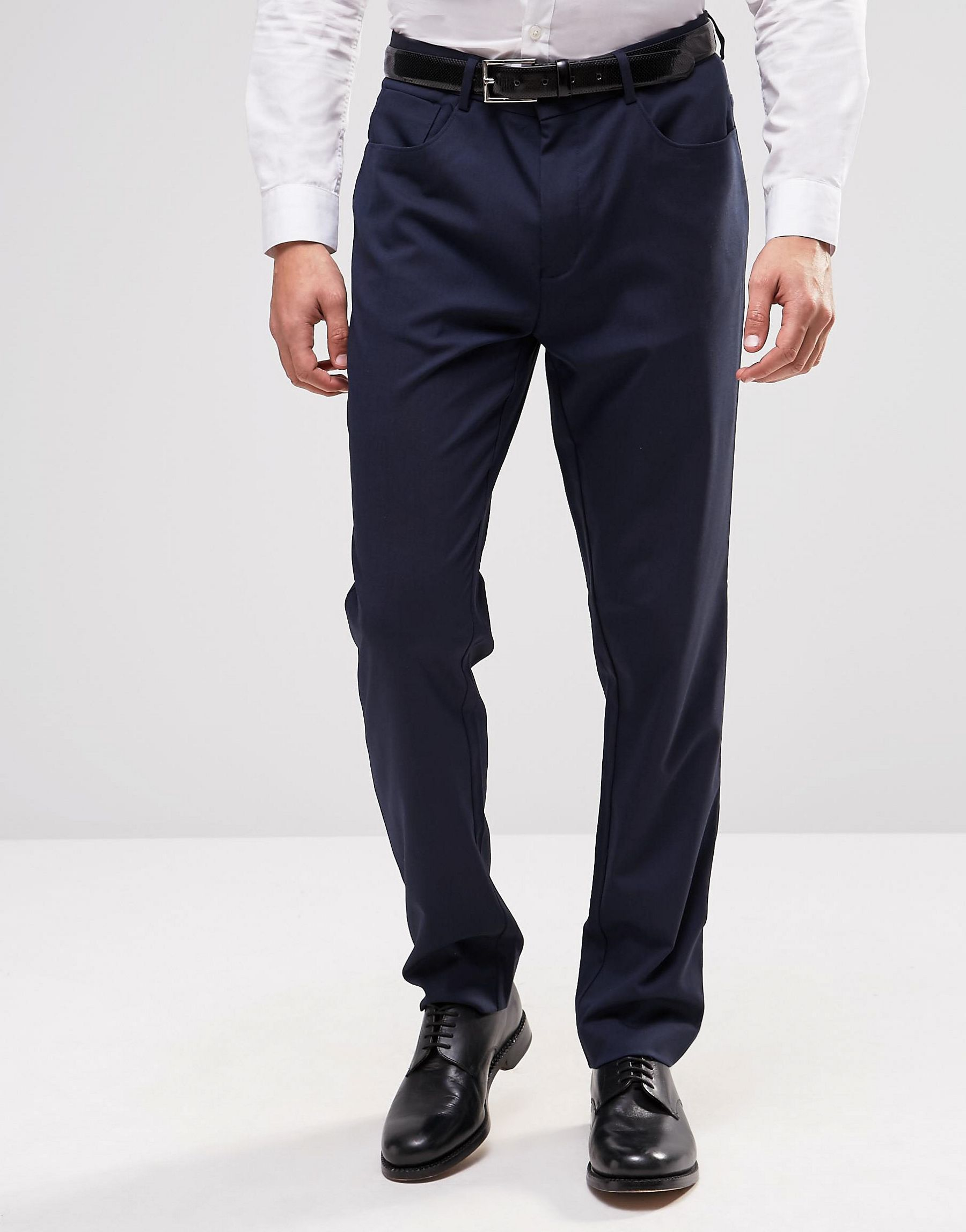 Asos Slim Smart Work Pants With 5 Pockets In Navy in Blue for Men | Lyst