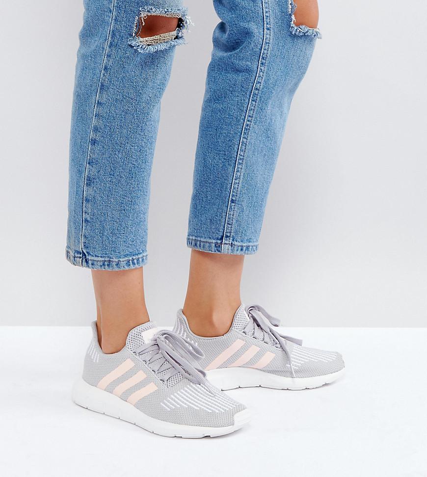 adidas originals swift run sneakers in cream with white stripe adidas originals swift run sneakers in cream with white stripe