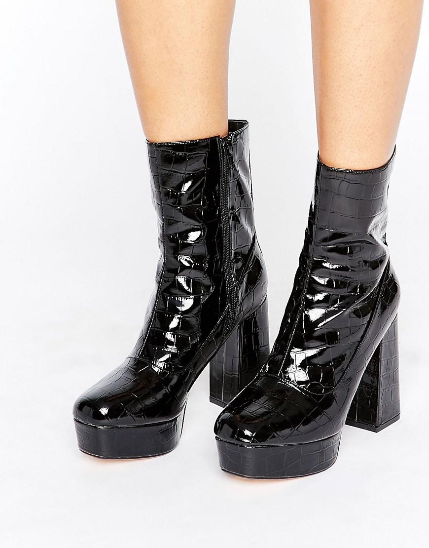 Truffle Collection Truffle Platform Boots in Black - Lyst