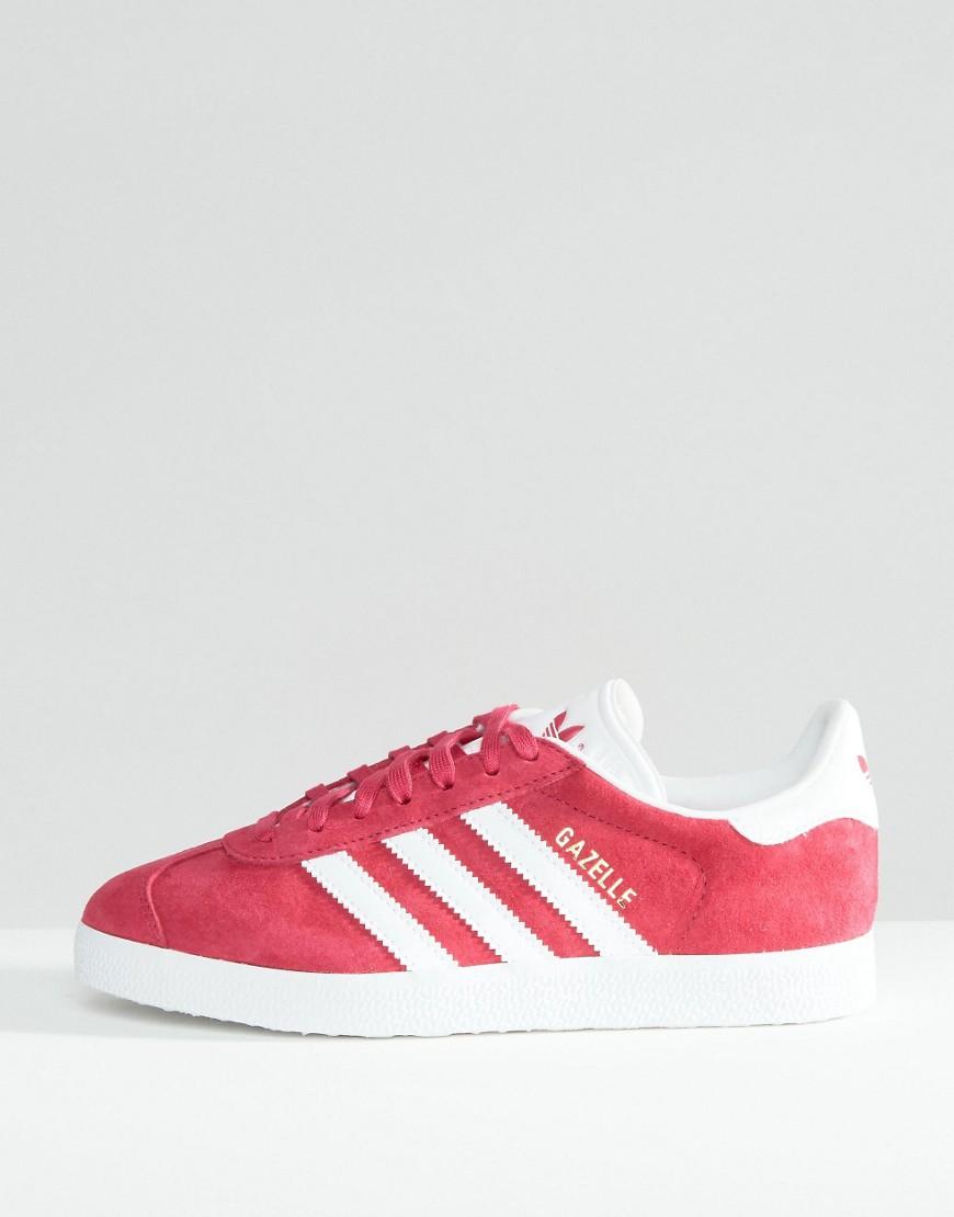 Lyst - adidas Originals Originals Bright Pink Suede Gazelle Unisex ...