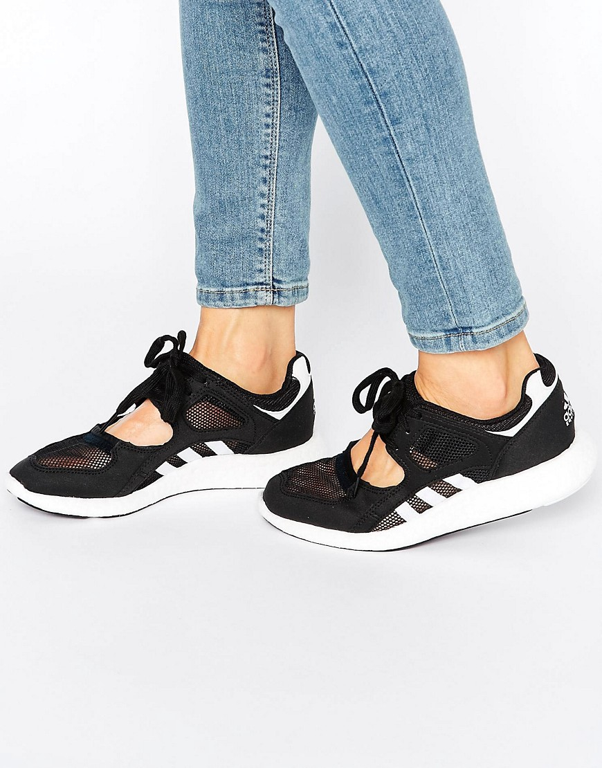 adidas black lace up trainers