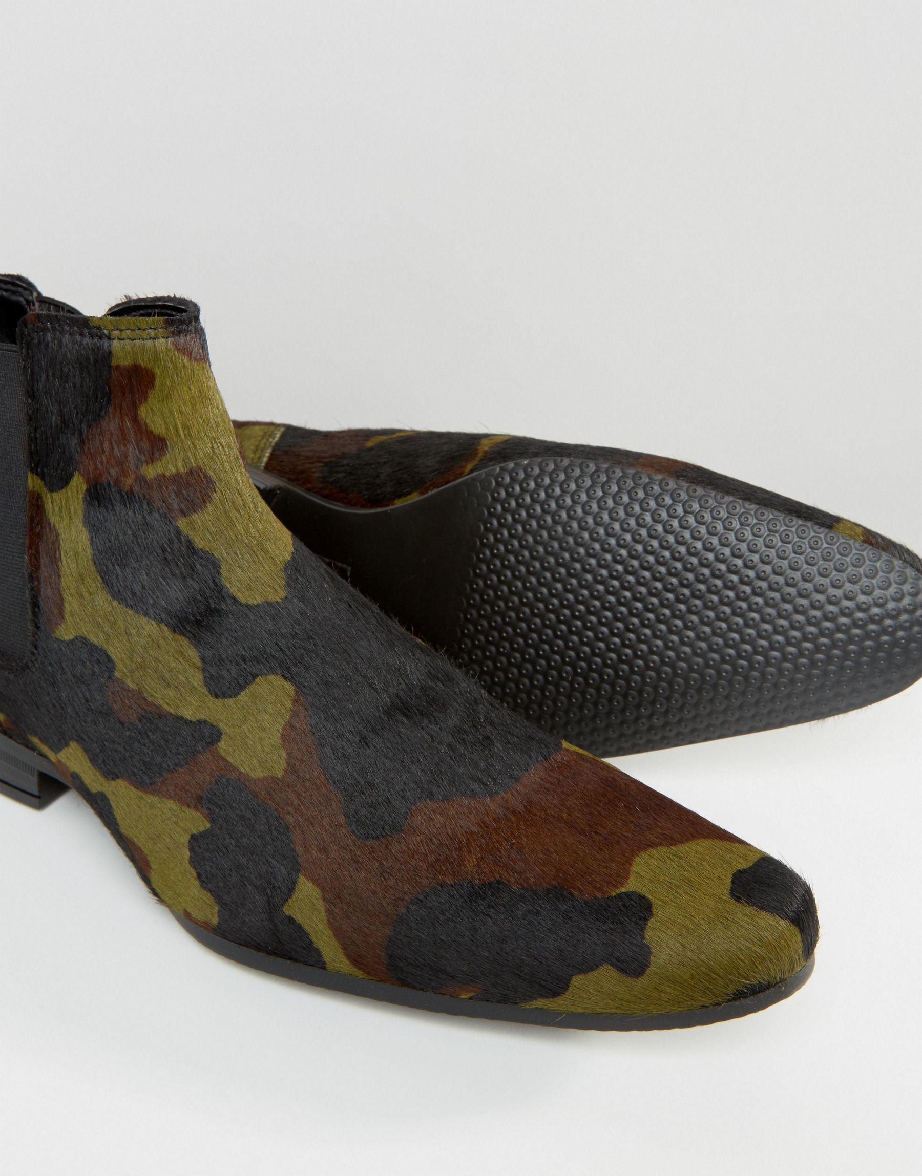 Lyst - ASOS Chelsea Boots In Camo for Men