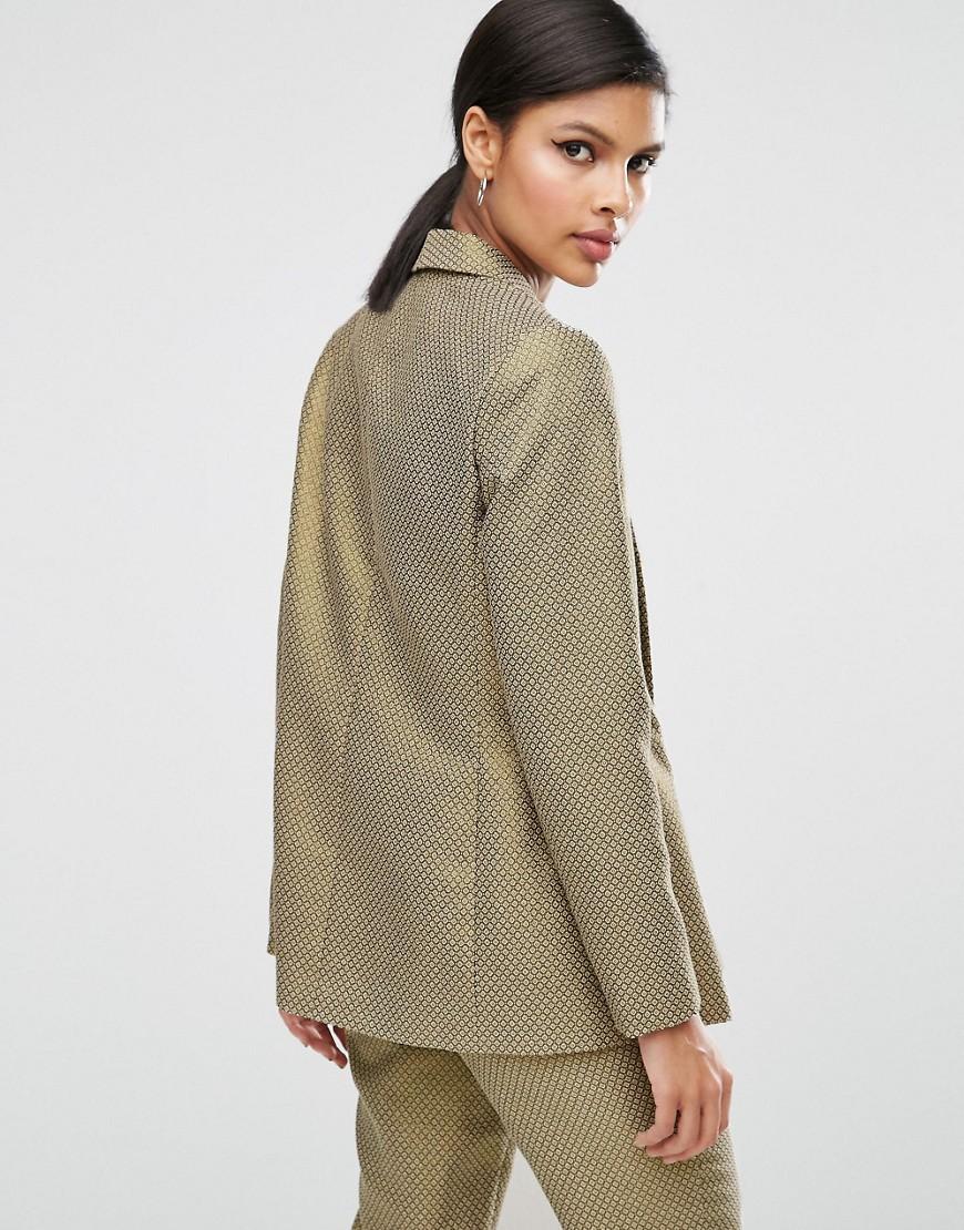 Lyst - Asos Metallic Jacquard Blazer in Metallic