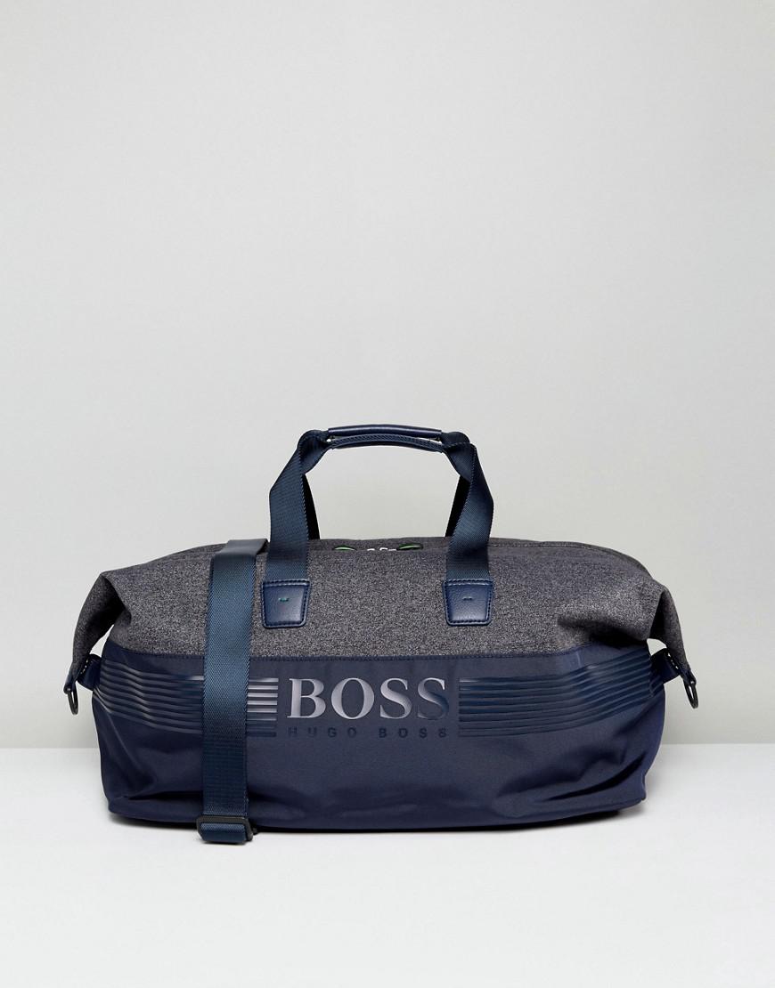 Lyst Boss Green By Hugo Mixed Fabric Holdall Navy In Blue For Men Gallery