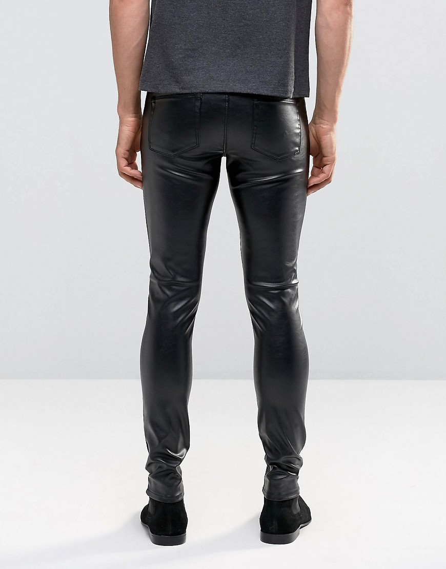 asos new look leather leggings for men