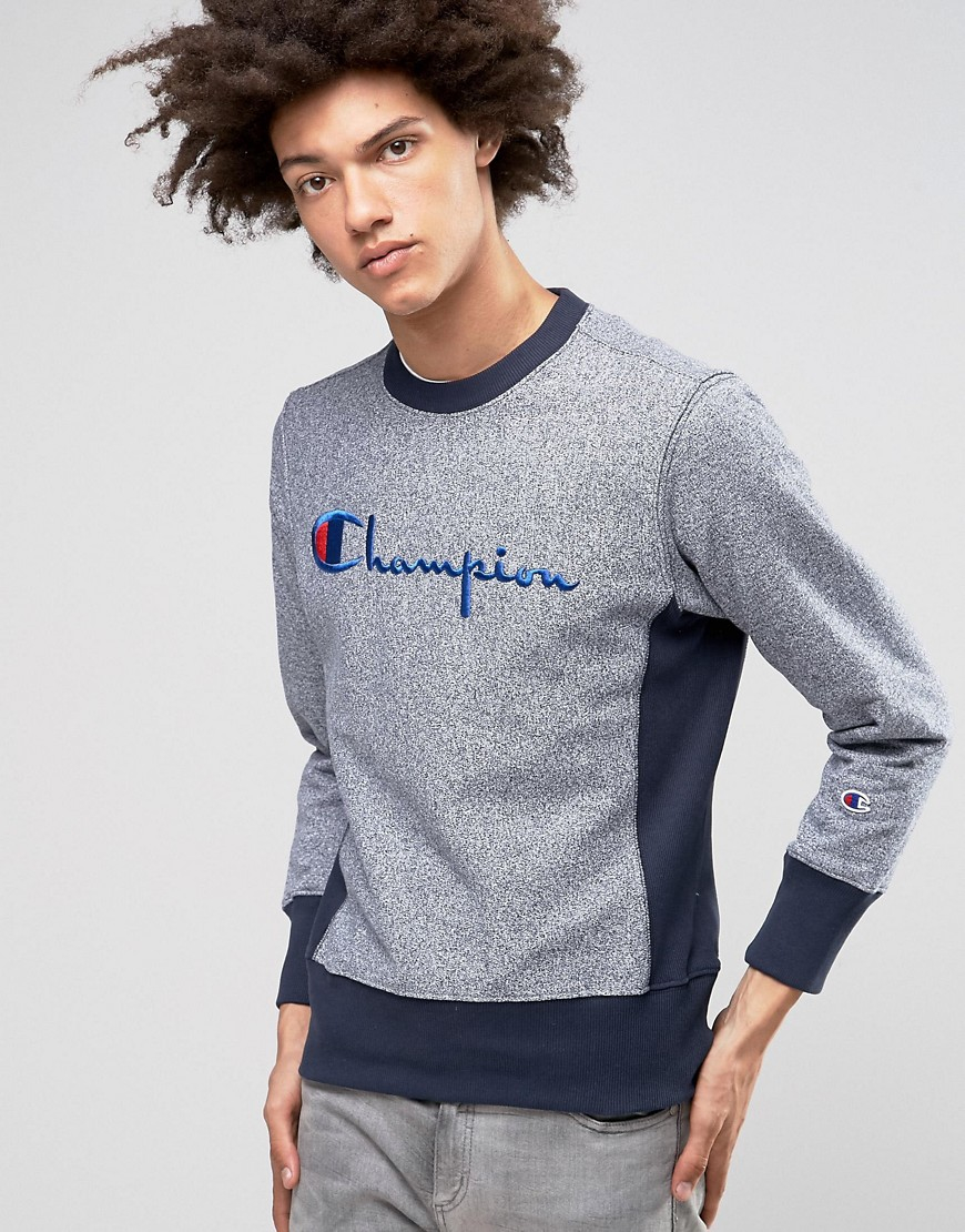 Champion Sweatshirt With Script Logo - Grey in Gray for Men | Lyst