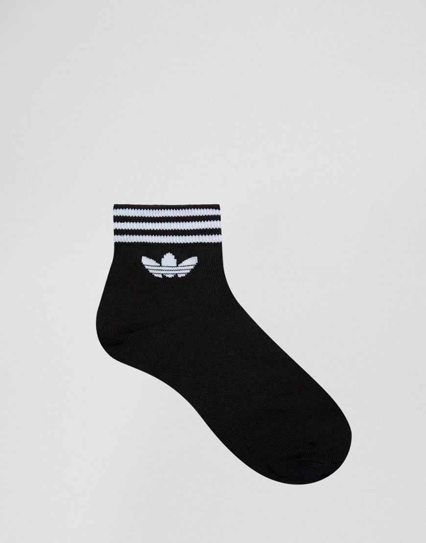 Adidas originals 3 Pack Ankle Socks In Black Az5523 in Black for Men | Lyst