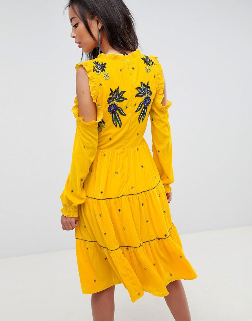 cold shoulder long frocks