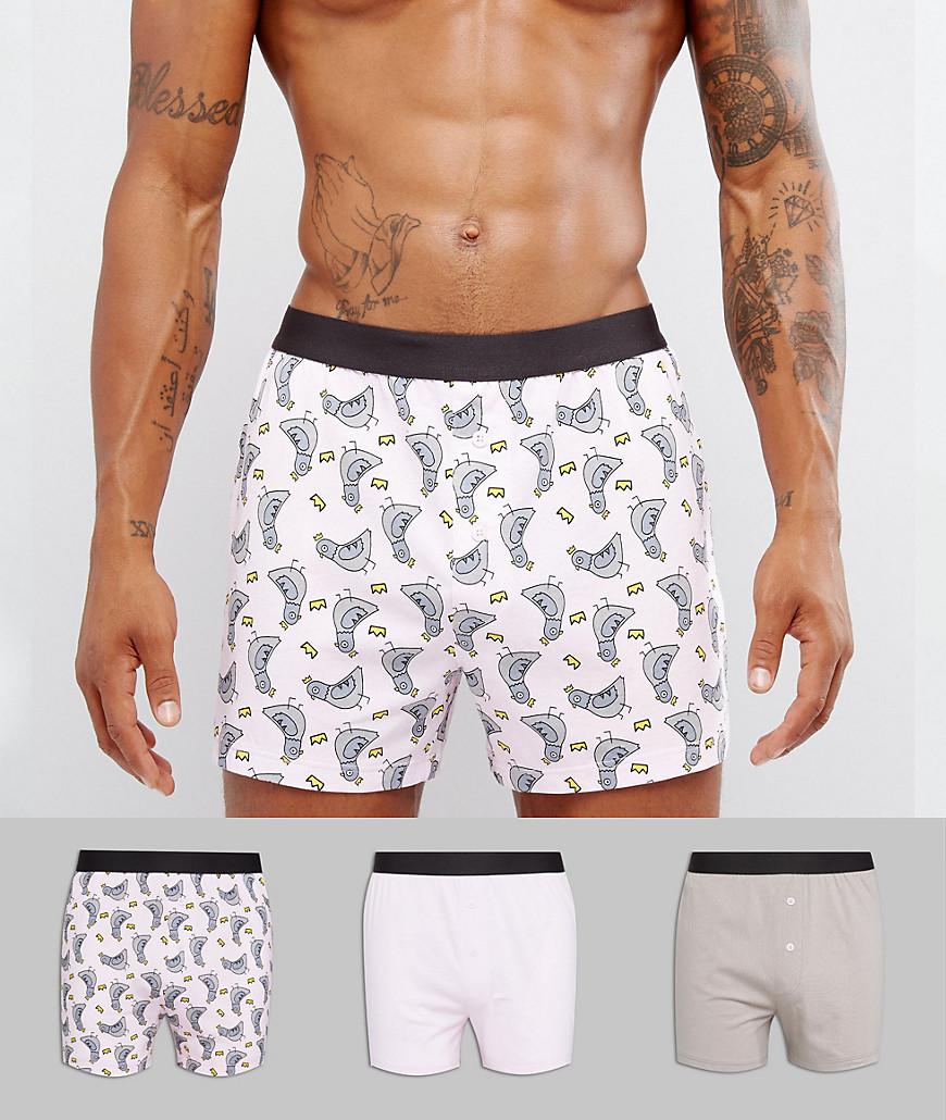 Asos Jersey Boxers With Pigeon Print 3 Pack for Men Lyst