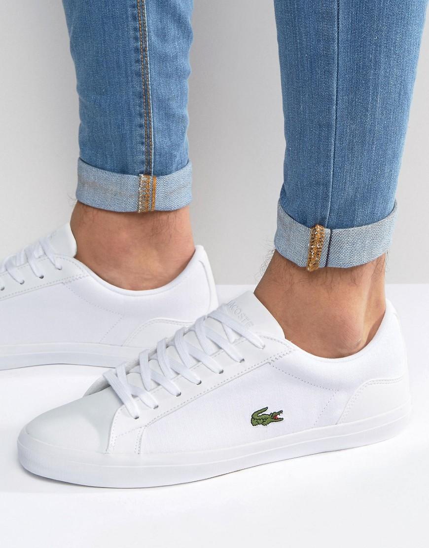 Lacoste Lerond Canvas Trainers in White for Men | Lyst