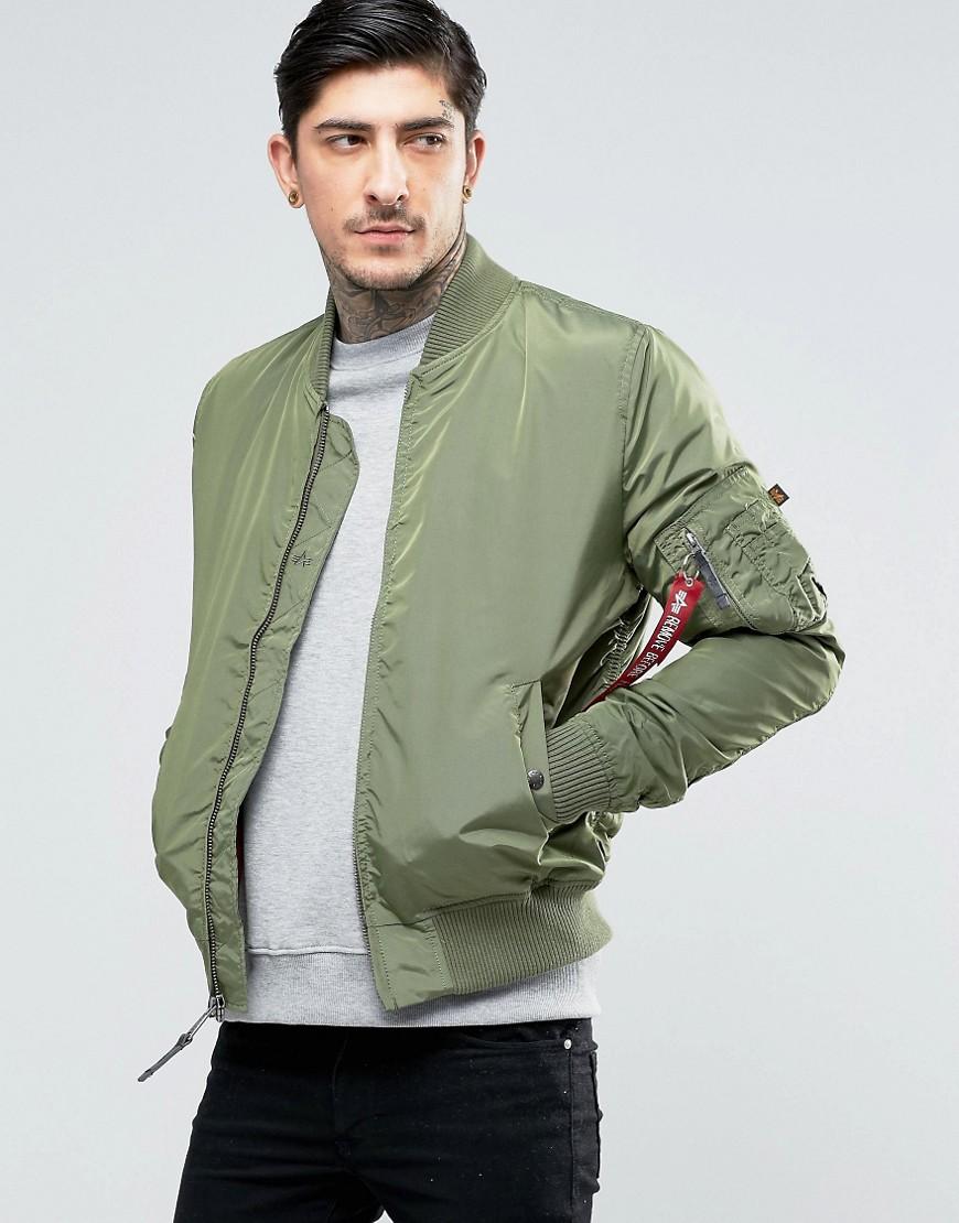 Alpha industries Ma-1 Bomber Jacket Slim Fit In Sage Green in Green for ...