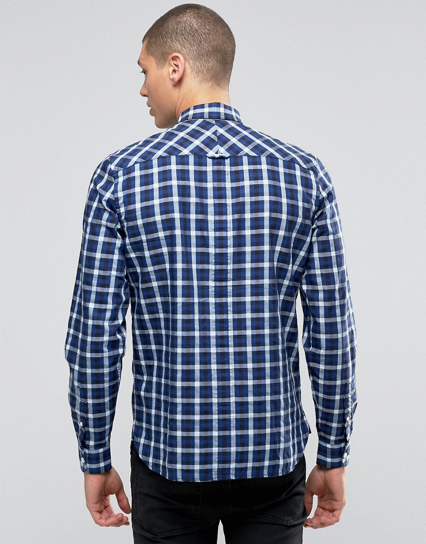 Lyst - Fred Perry Bold Short Sleeve Check Shirt in Blue for Men