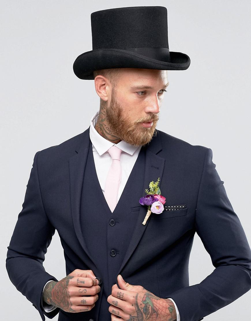 Lyst Asos Top Hat In Black Felt in Black for Men