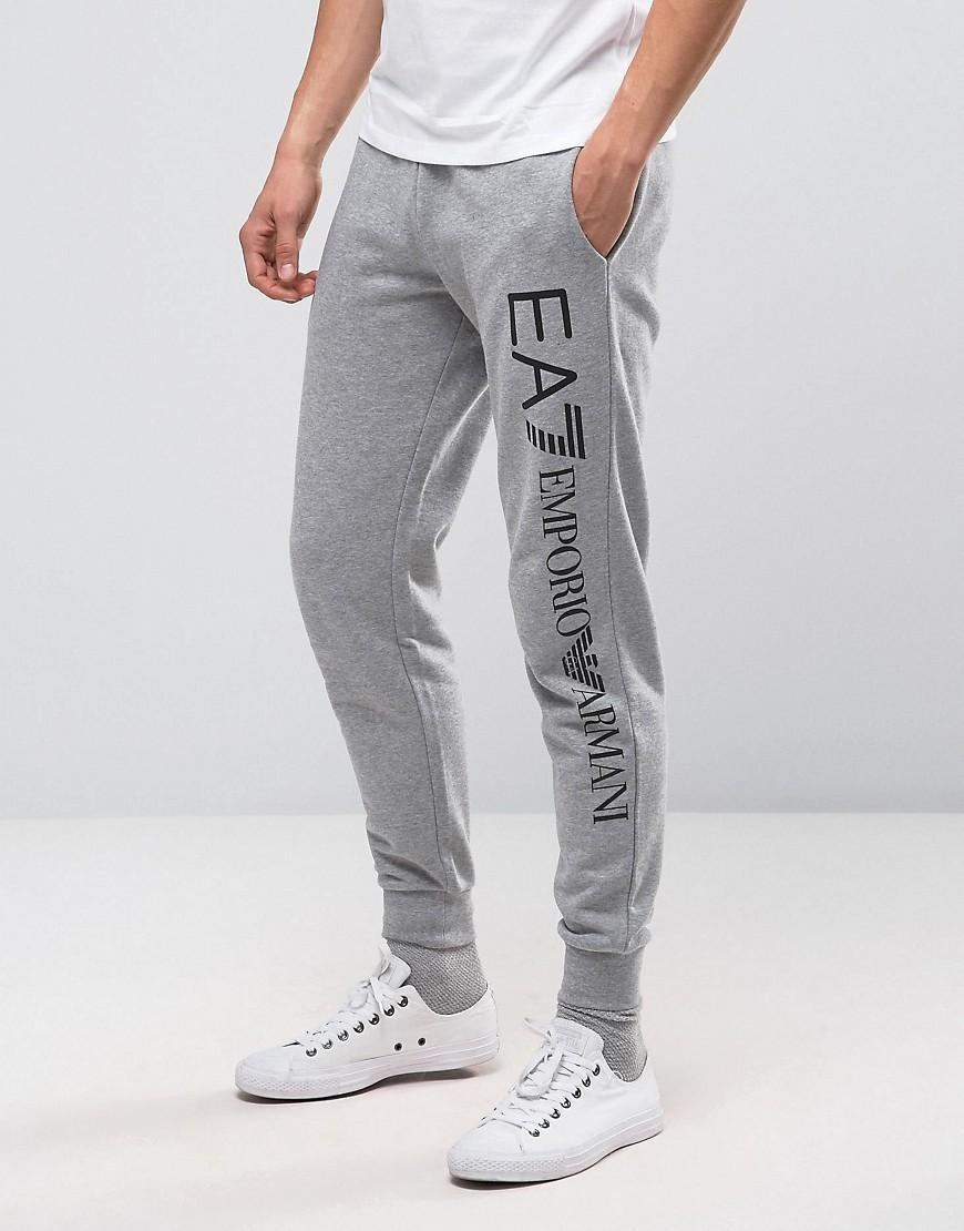 Lyst Ea7 Emporio Armani Joggers With Side Logo In Grey Grey In Gray