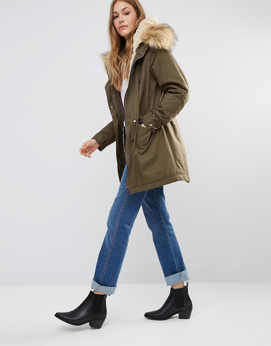 Lyst - Pimkie Classic Parka Jacket in Green
